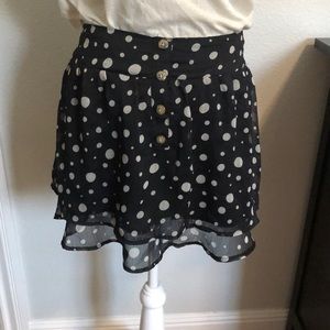 Black polka dot skirt for formal evening